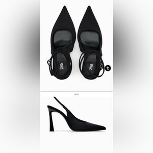 Zara Elegant Black Slingback Heels
